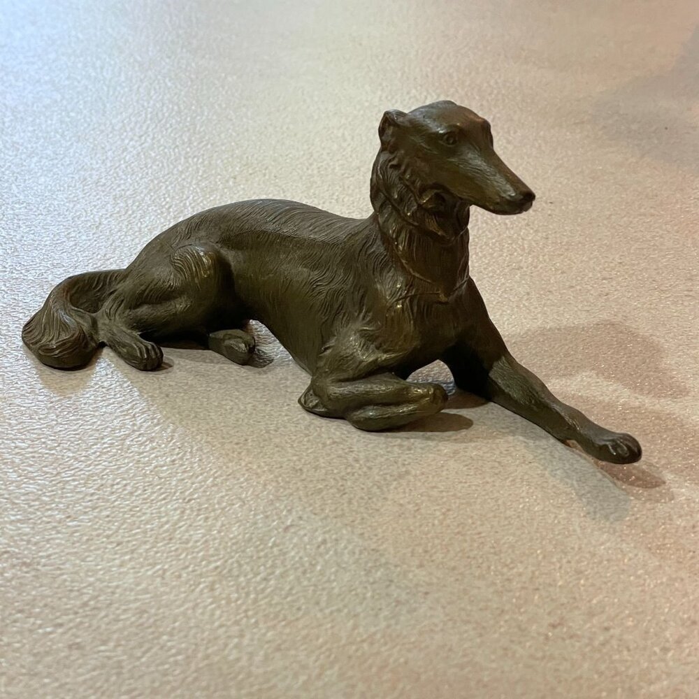 Vintage 30s Jennings Brothers JB 2627 Borzoi Dog Cast Bronzed Metal Figurine 6"